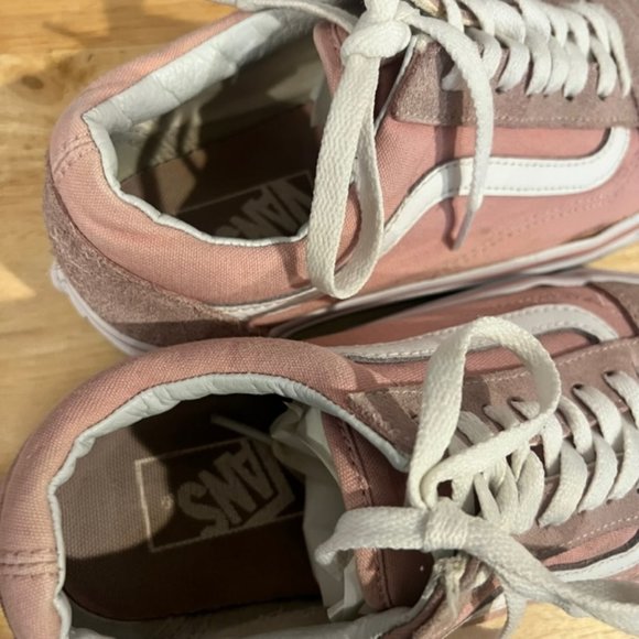 Vans Pink Suede Fabric Lace Up Sneakers Size 8.5 - Picture 5 of 7